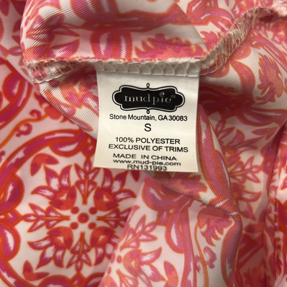 Mud Pie Pink Whitney Sleeveless Ruffle Neck Dress Size Small - Picture 8 of 10